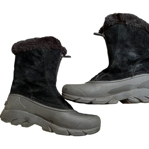Sorel black suede Snow Bird Zip front boots, size 8 - Picture 4 of 8